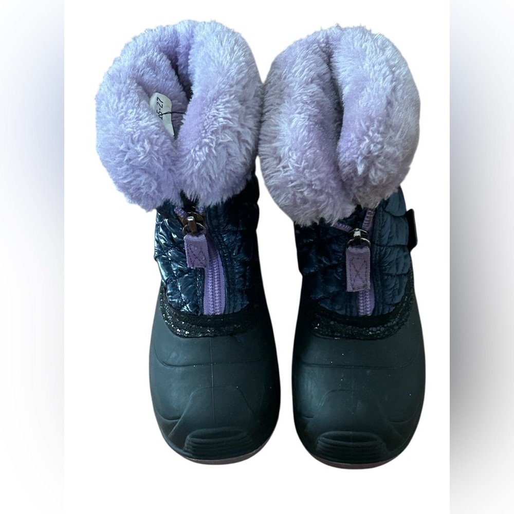 Kamik Fluffball Girls Waterproof Snow Boots Black Purple Size 9